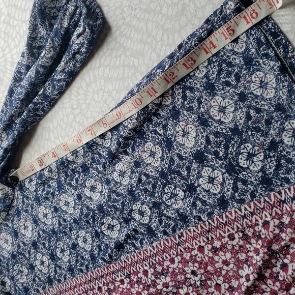Lucky Brand Blue & Red Long Sleeve Boho Top Size M - Picture 7 of 12
